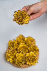 Sola Timber Flower Yellow (Pack of 10)